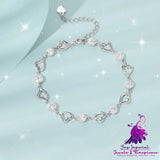 Women’s Loving Heart Zircon Bracelet S925 Sterling Silver