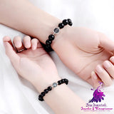 S925 Silver Natural Moonlight Obsidian Bracelet