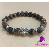 Owl Head Natural Stone Yoga Bracelet