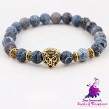 Owl Head Natural Stone Yoga Bracelet