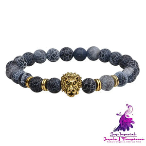 Owl Head Natural Stone Yoga Bracelet