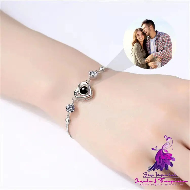 S925 Silver Simple Projection Bracelet