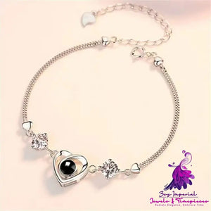 S925 Silver Simple Projection Bracelet