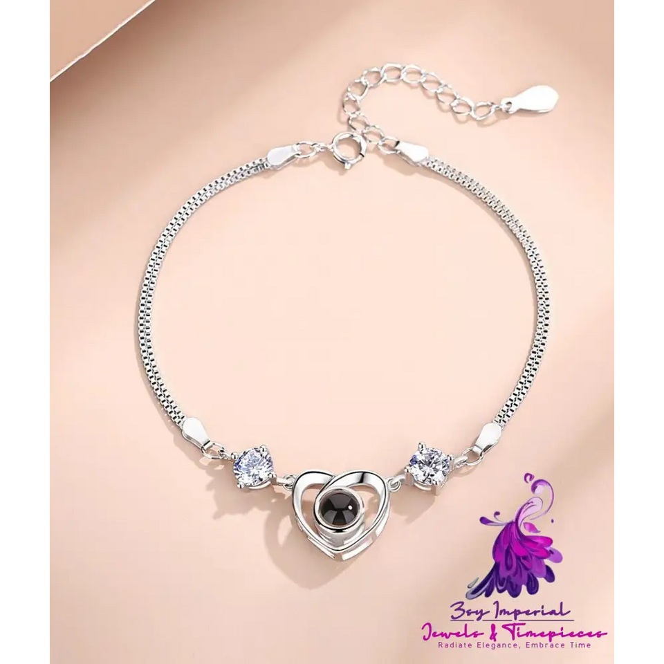 S925 Silver Simple Projection Bracelet