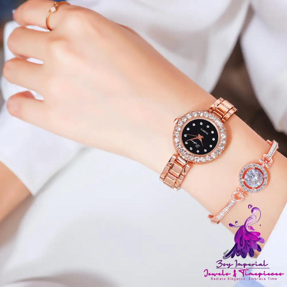 Steel Band Bracelet Set Quartz Watch