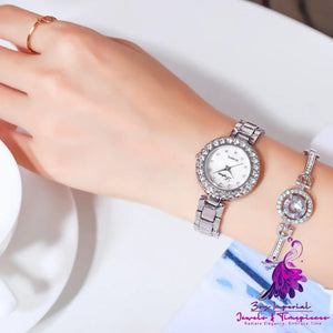 Steel Band Bracelet Set Quartz Watch