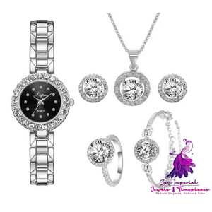 Steel Band Bracelet Set Quartz Watch