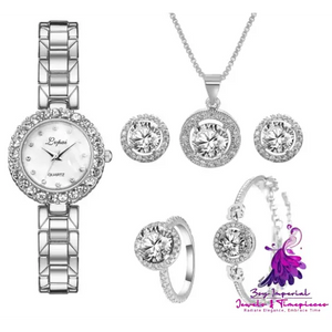 Steel Band Bracelet Set Quartz Watch