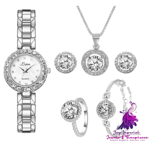 Steel Band Bracelet Set Quartz Watch