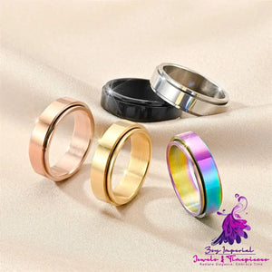 Rotating Titanium Steel Bracelet Ring