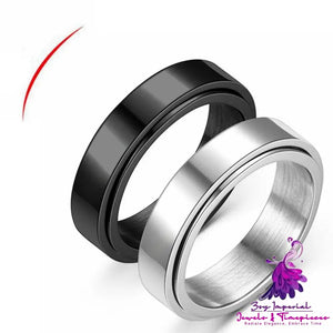 Rotating Titanium Steel Bracelet Ring