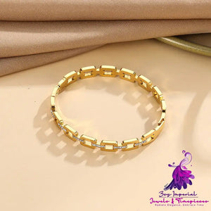 Stainless Steel Vacuum Electroplated Roman Digital Bracelet