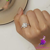 Inlaid Zircon Rose Wedding Ring Advanced Luxury Style