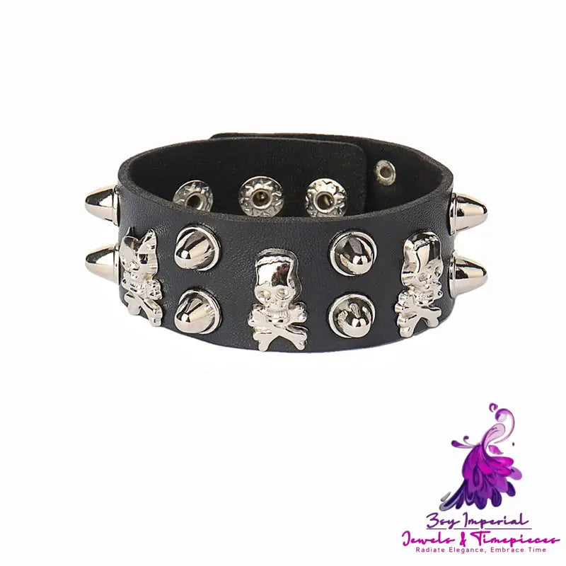 Gothic Skull Rivet Bracelet