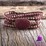 Natural Stone Oval Row Bracelet