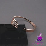 Stainless Steel C-shaped Bracelet with Fork Design