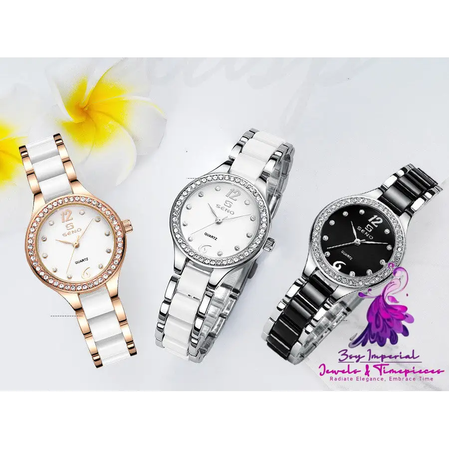 Waterproof Ceramic Ladies Bracelet Watch