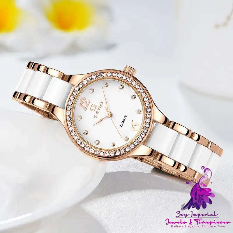 Waterproof Ceramic Ladies Bracelet Watch