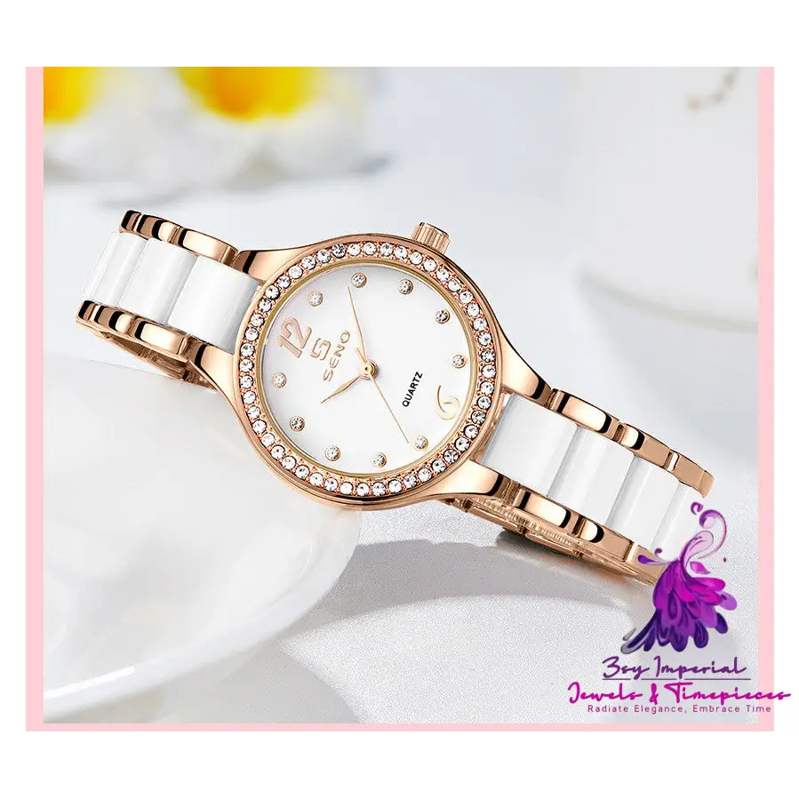 Waterproof Ceramic Ladies Bracelet Watch