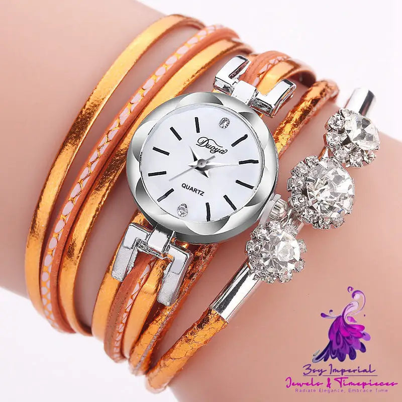 Crystal Clock Bracelet Watch