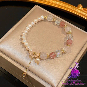 Strawberry Crystal Love Pearl Bracelets