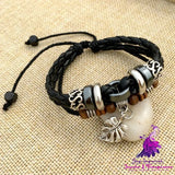 Braided Leather Cross Bracelet