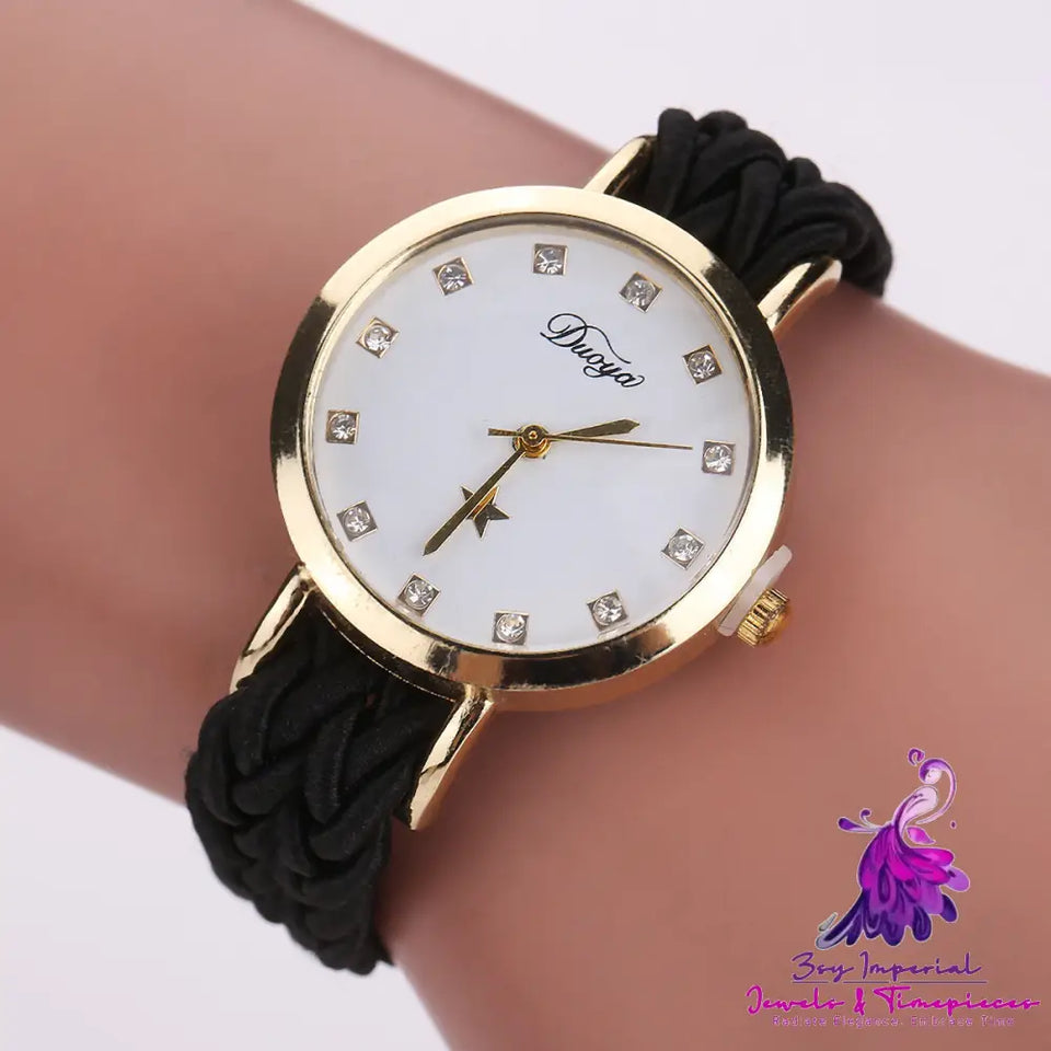 Braided Rope PU Ladies Watch