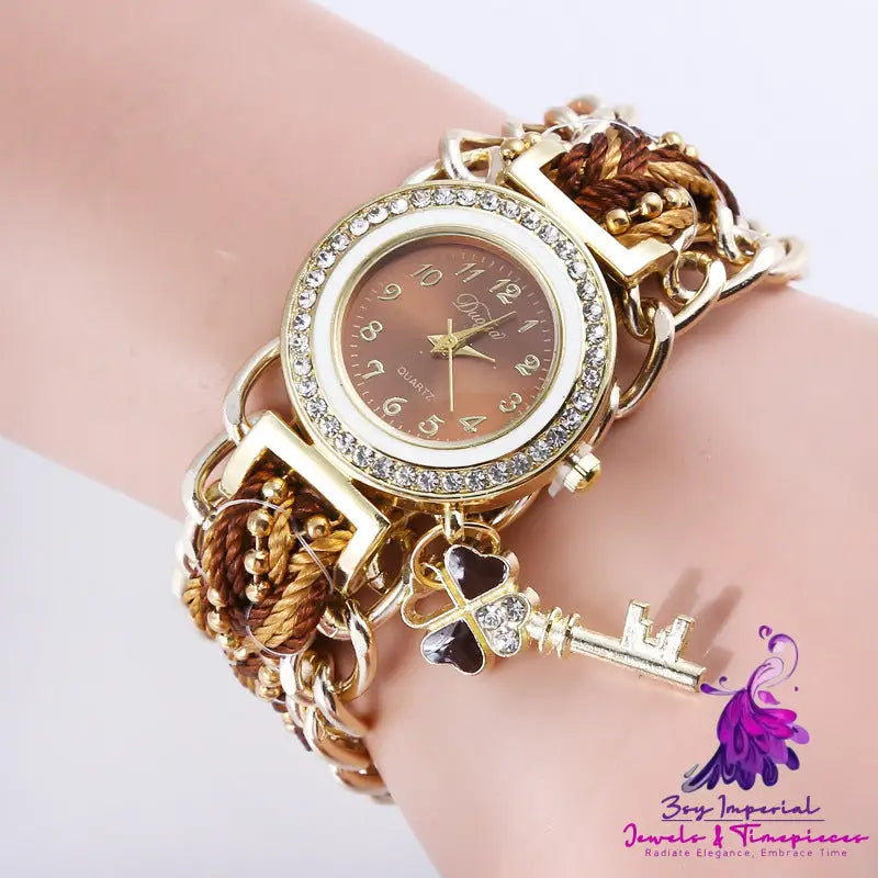 Braided Rope PU Ladies Watch