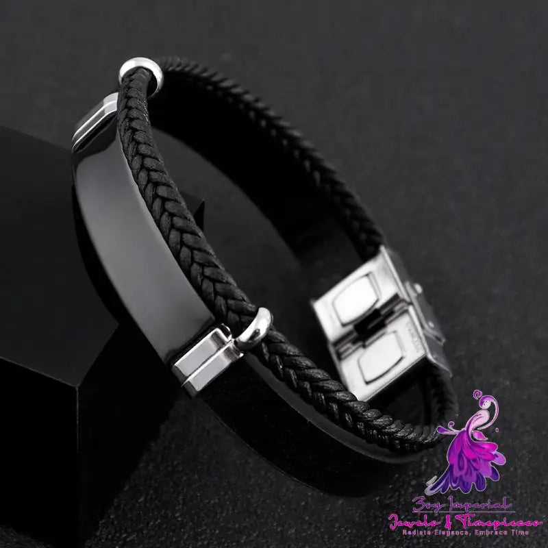 Twist Braided Leather Bracelet