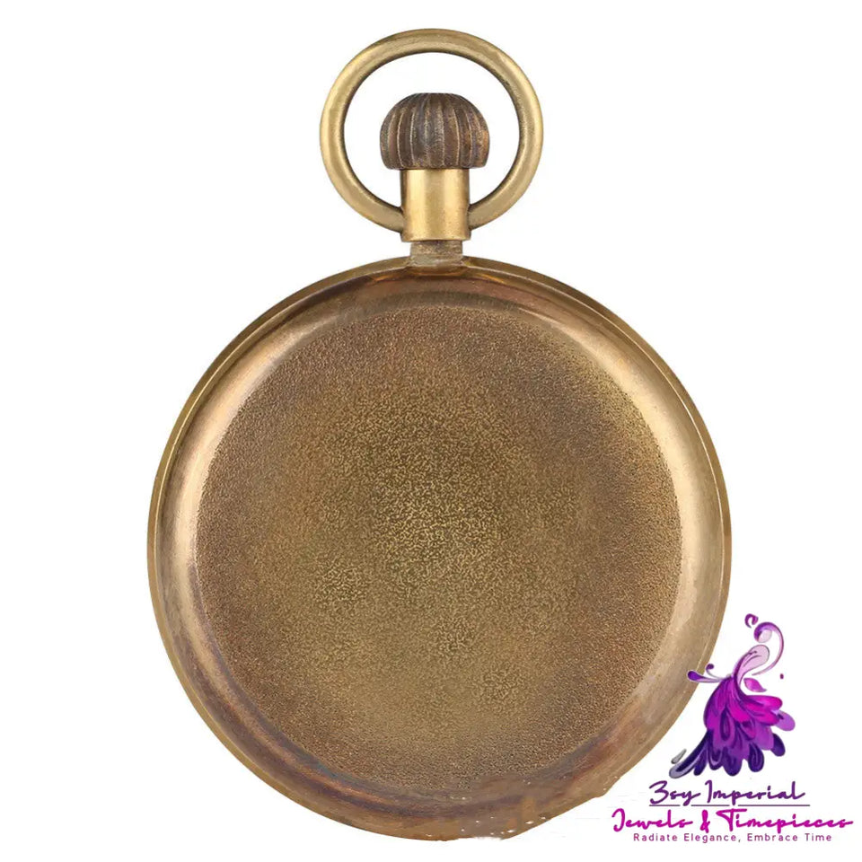 Uncovered Brass Roman Pocket Watch