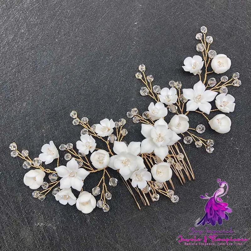 Crystal Bridal Flower Crown Hair Comb