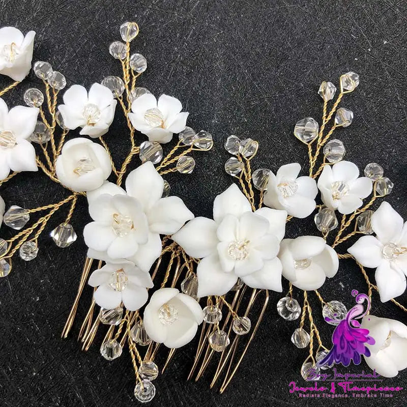 Crystal Bridal Flower Crown Hair Comb