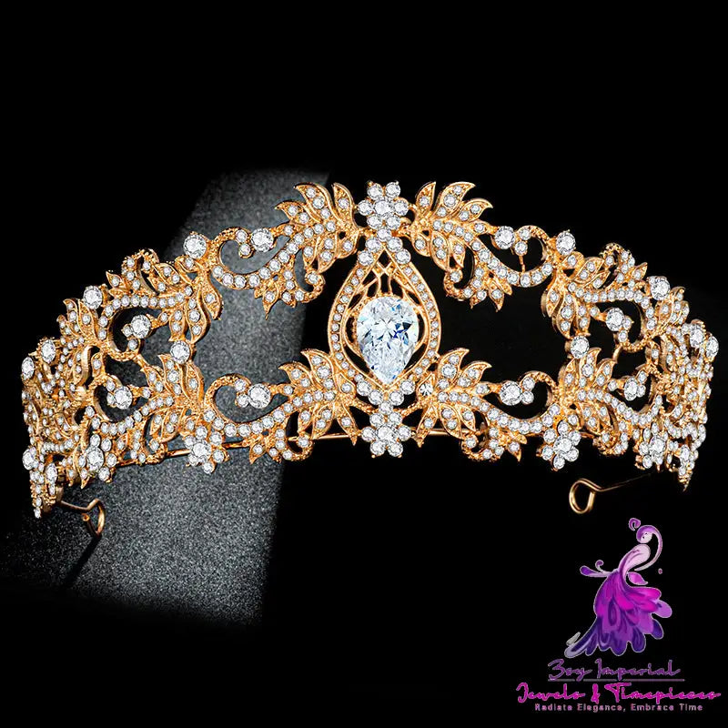 Gold Double Alloy Wedding Crown