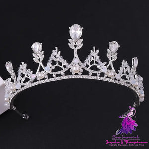 Korean Bridal Crown Earring Set