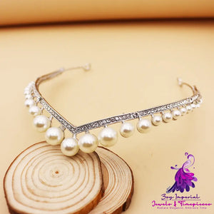 Bridal Alloy Pearl Crown