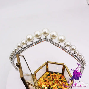 Bridal Alloy Pearl Crown