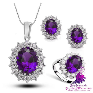 Crystal Bridal Necklace Earrings Set