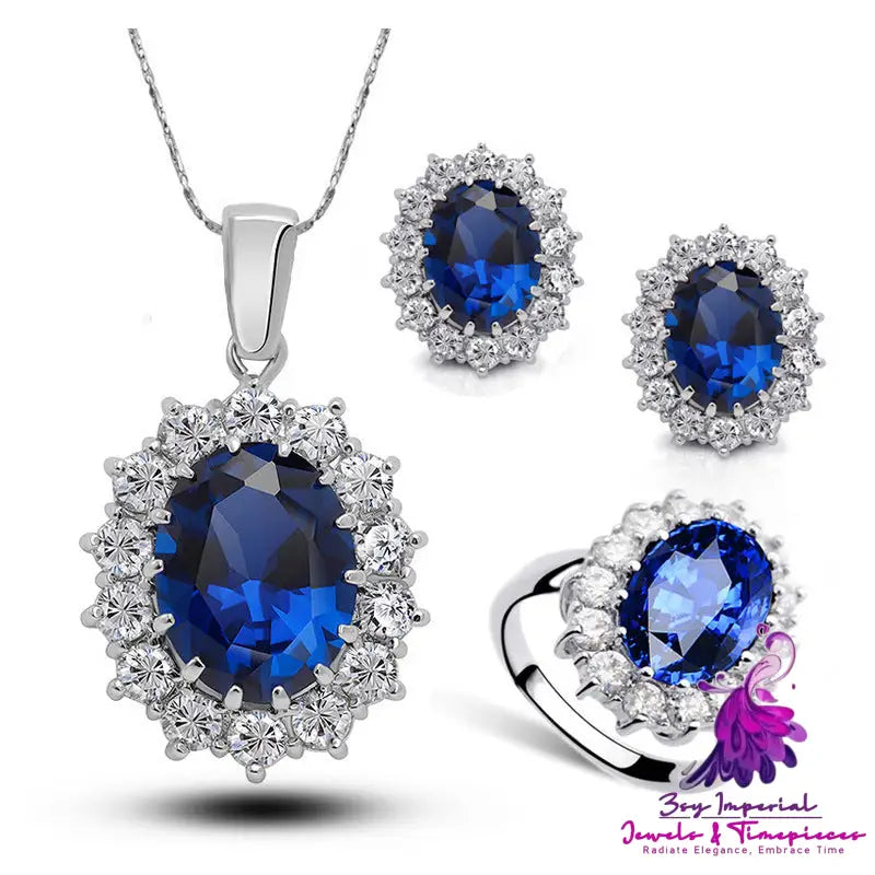 Crystal Bridal Necklace Earrings Set