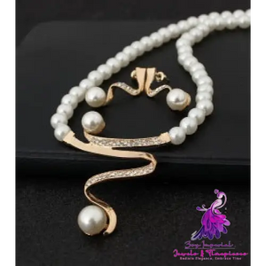 Diamond Crystal Pearl Bridal Set