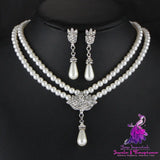 Pearl Crystal Diamond Necklace Set