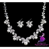 Diamond Pearl Bridal Jewelry Set