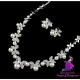 Diamond Pearl Bridal Jewelry Set