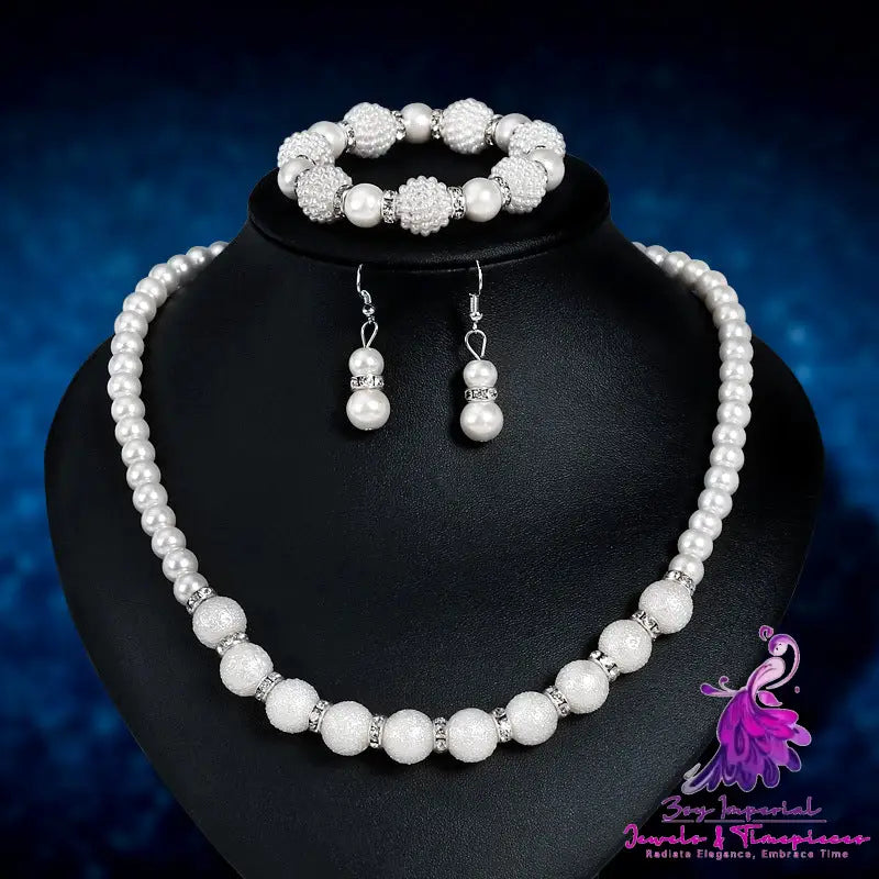 Danbi Pearl Wedding Earrings Necklace