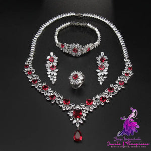 Four Color Bridal Zircon Set With Four Pieces