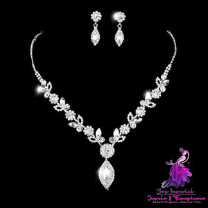 White Crystal Bridal Jewelry Set