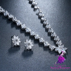 Two-piece Flower Bridal Necklace