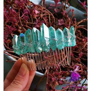 Colorful Green Crystal Hair Comb