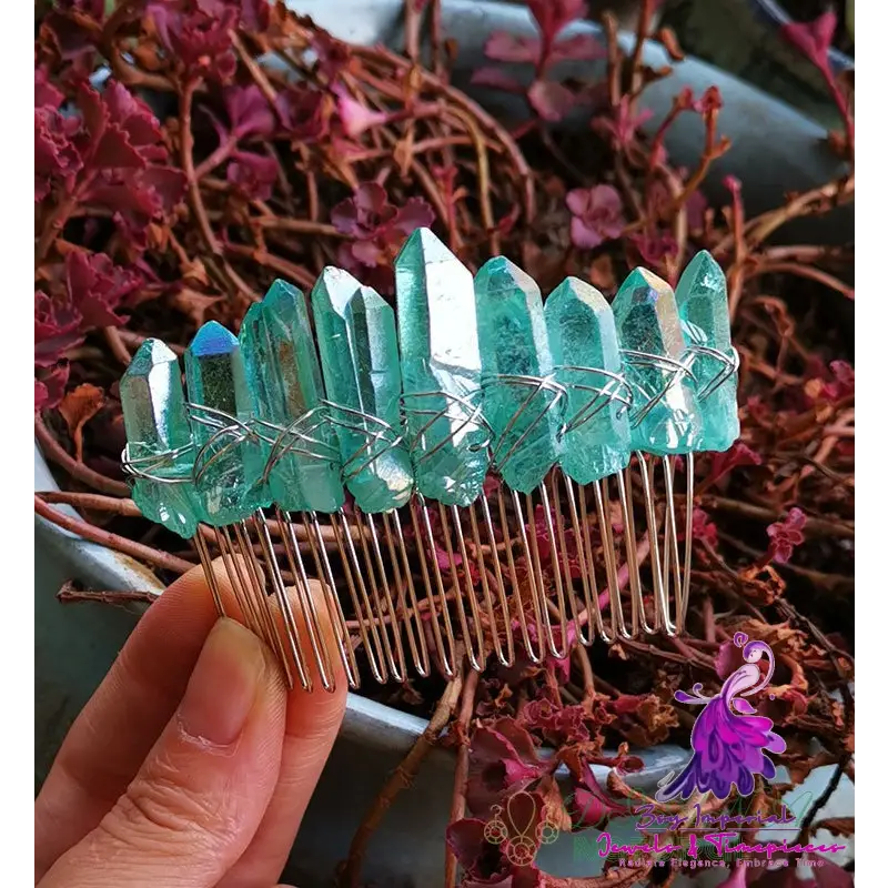 Colorful Green Crystal Hair Comb