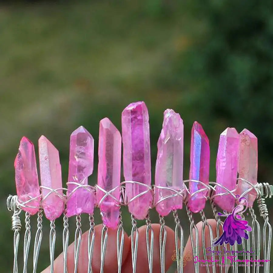 Colorful Green Crystal Hair Comb