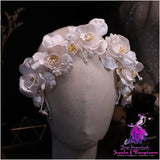 Handmade Beaded Petal Hair Band For The Bride